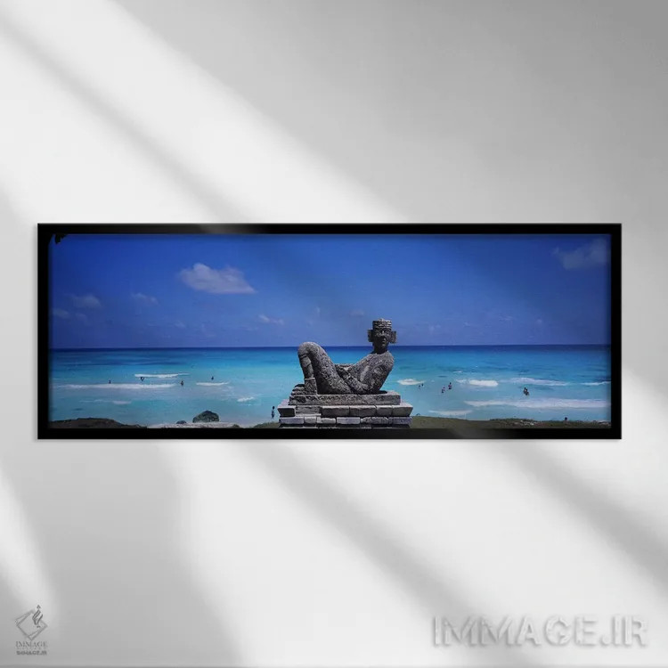 تابلو Cancun, Mexico,ساحل چاک-مول، کانکون، مکزیک اثر پانورامیک ایمجز (استودیو عکاسی عریض) - نمای قابدار مشکی
