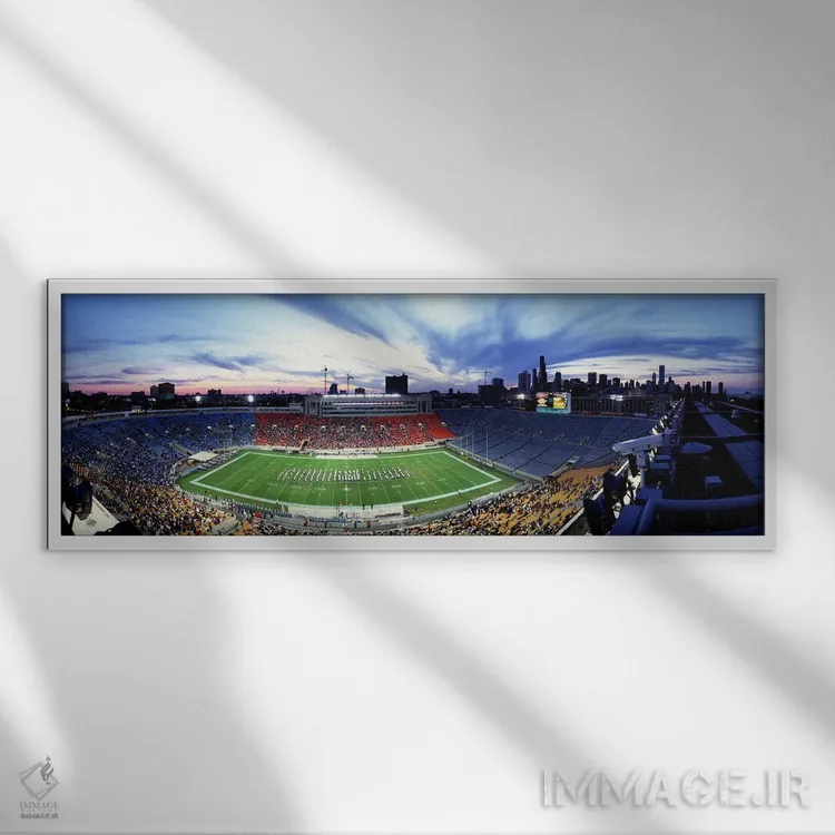 تابلو Illinois, USA,ورزشگاه سالجر فیلد، فوتبال، شیکاگو، ایلینوی، آمریکا اثر پانورامیک ایمجز (استودیو عکاسی عریض) - نمای قابدار سفید