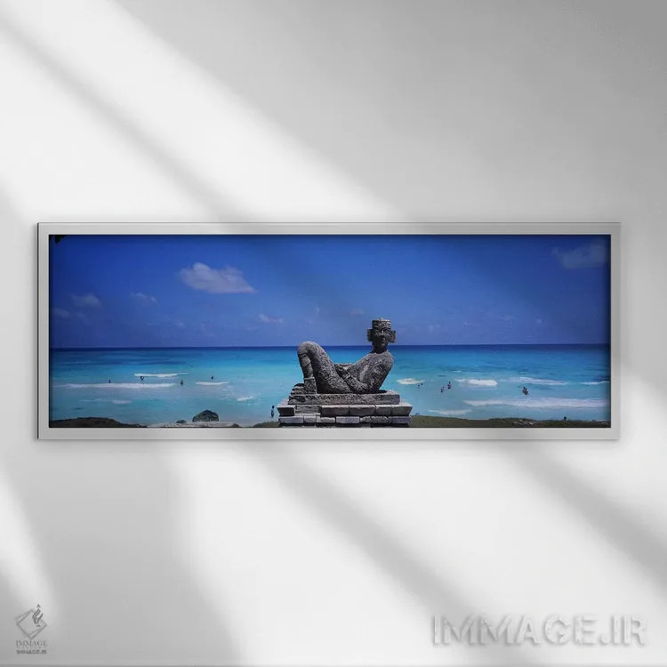 تابلو Cancun, Mexico,ساحل چاک-مول، کانکون، مکزیک اثر پانورامیک ایمجز (استودیو عکاسی عریض) - نمای قابدار سفید