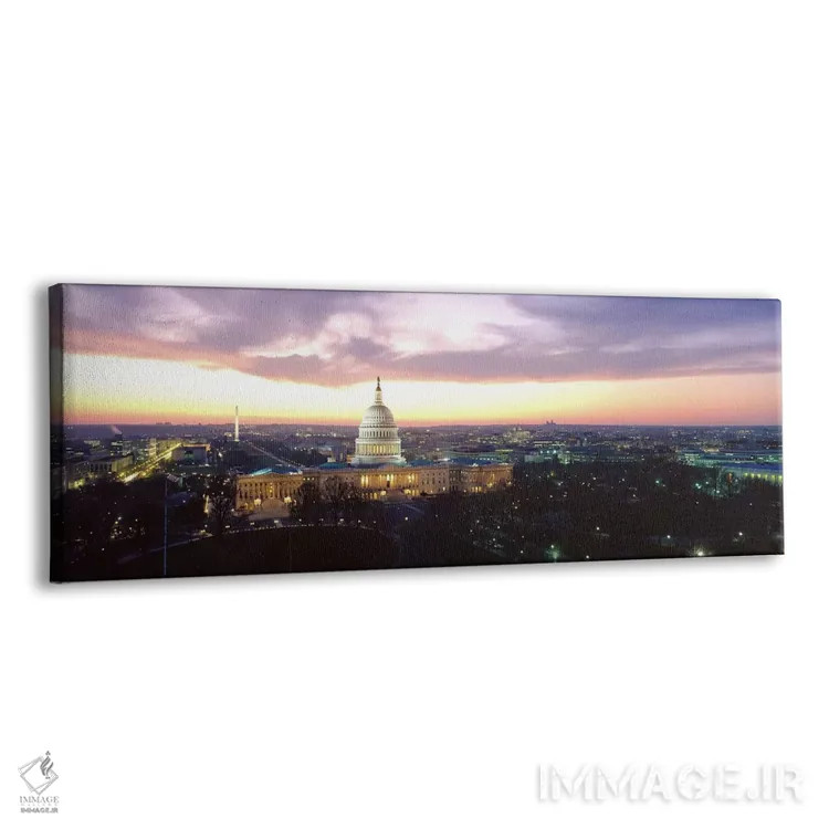 تابلو Washington DC, District of Columbia, USA,گرگ و میش، ساختمان کنگره، واشنگتن دیسی، ناحیه کلمبیا، آمریکا اثر پانورامیک ایمجز (استودیو عکاسی عریض) - نمای پرسپکتیو محصول