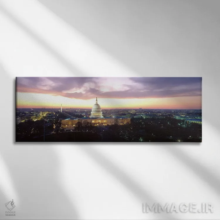 تابلو Washington DC, District of Columbia, USA,گرگ و میش، ساختمان کنگره، واشنگتن دیسی، ناحیه کلمبیا، آمریکا اثر پانورامیک ایمجز (استودیو عکاسی عریض) - نمای روبهرو روی دیوار