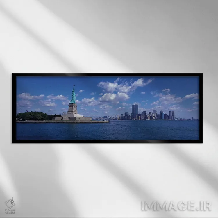 تابلو Statue of Liberty, USA,نیویورک، مجسمه آزادی، آمریکا اثر پانورامیک ایمجز (استودیو عکاسی عریض) - نمای قابدار مشکی