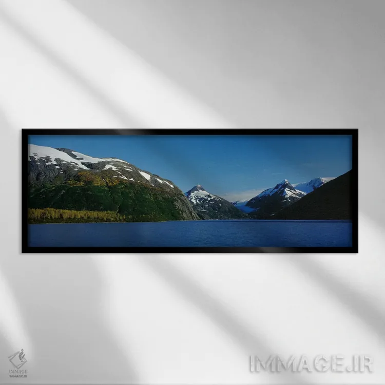 تابلو Chugach National Forest, near Anchorage, Alaska, USA,کوهها در کنار دریا، جنگل ملی چوگچ، نزدیک انکوریج، آلاسکا، آمریکا اثر پانورامیک ایمجز (استودیو عکاسی عریض) - نمای قابدار مشکی