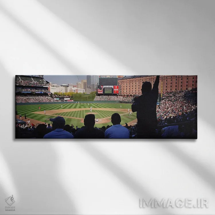 تابلو مسابقه بیسبال در کامدن یاردز، بالتیمور، مریلند، آمریکا اثر پانورامیک ایمجز (استودیو عکاسی عریض) - نمای روبهرو روی دیوار