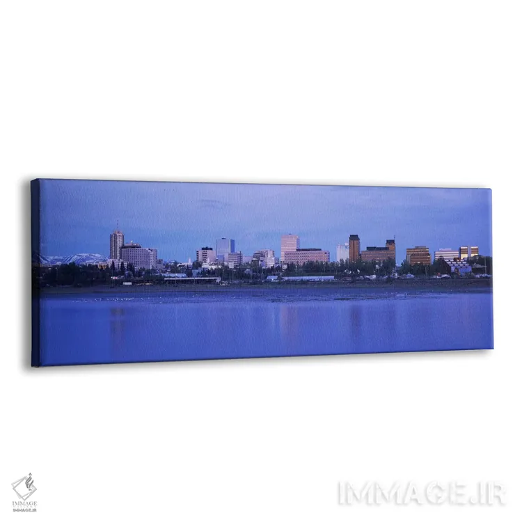 تابلو Anchorage, Alaska, USA,ساختمانها در کنار آب، انکوریج، آلاسکا، آمریکا اثر پانورامیک ایمجز (استودیو عکاسی عریض) - نمای پرسپکتیو محصول