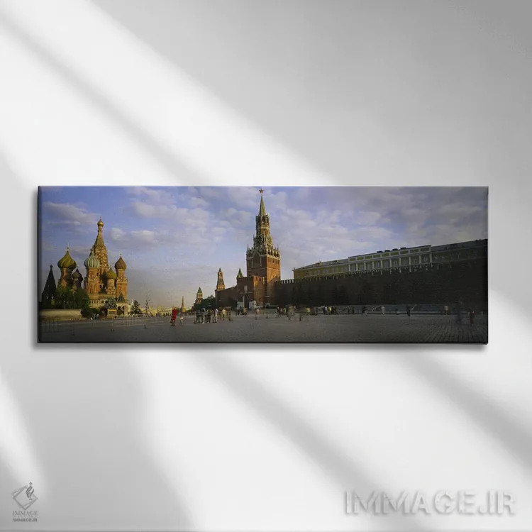 تابلو St. Basil's Cathedral, Red Square, Moscow, Russia,کلیسا در میدان شهر، کلیسای سنت باسیل، میدان سرخ، مسکو، روسیه اثر پانورامیک ایمجز (استودیو عکاسی عریض) - نمای روبهرو روی دیوار