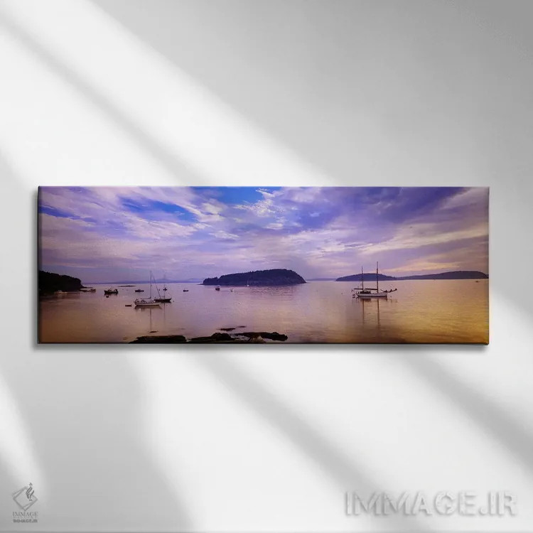 تابلو Hancock County, Maine, USA,خلیج فرنچمن در گرگ و میش، شهرستان هنکاک، مین، آمریکا اثر پانورامیک ایمجز (استودیو عکاسی عریض) - نمای روبهرو روی دیوار