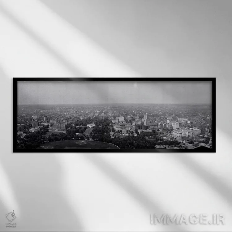 تابلو نمای شمالی، واشنگتن دیسی اثر پانورامیک ایمجز (استودیو عکاسی عریض) - نمای قابدار مشکی