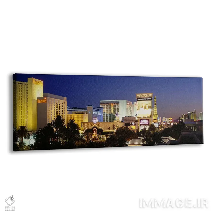 تابلو Las Vegas, Nevada, USA,ساختمانهای روشن در غروب، لاس وگاس، نوادا، آمریکا اثر پانورامیک ایمجز (استودیو عکاسی عریض) - نمای پرسپکتیو محصول