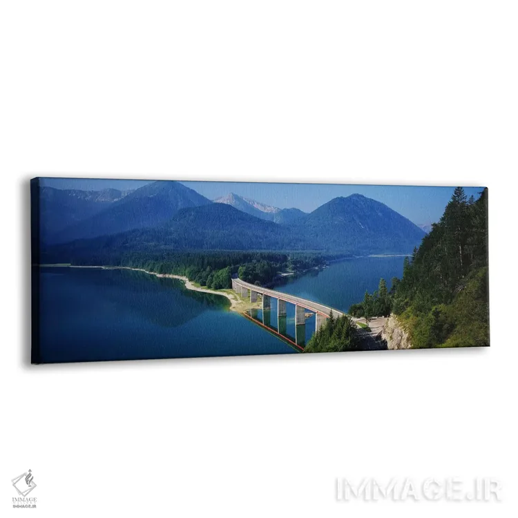 تابلو Isar Valley, Upper Bavaria, Germany,پل بر روی مخزن سیلواناشتاین، دره ایزار، بالا باواریا، آلمان اثر پانورامیک ایمجز (استودیو عکاسی عریض) - نمای پرسپکتیو محصول