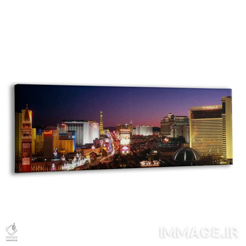 تابلو Las Vegas, Nevada, USA #2,ساختمانهای روشنشده در شب، لاس وگاس، نوادا، آمریکا (۲) اثر پانورامیک ایمجز (استودیو عکاسی عریض) - نمای پرسپکتیو محصول