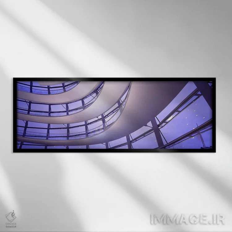 تابلو فضای داخلی رایشتاگ، برلین، آلمان اثر پانورامیک ایمجز (استودیو عکاسی عریض) - نمای قابدار مشکی