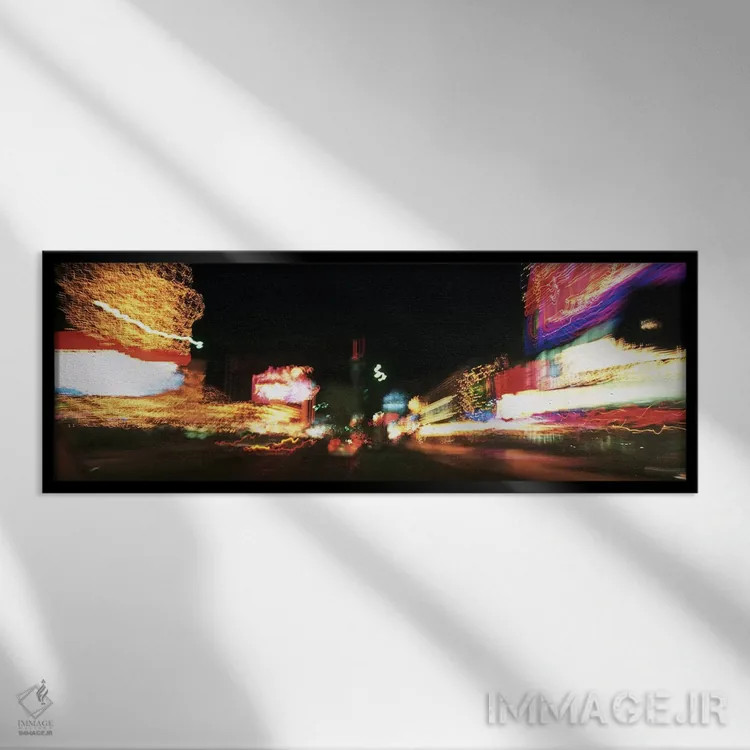 تابلو Las Vegas, Nevada, USA,تیاستریپ در شب، لاس وگاس، نوادا، آمریکا اثر پانورامیک ایمجز (استودیو عکاسی عریض) - نمای قابدار مشکی