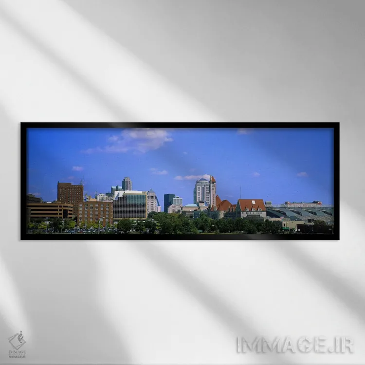 تابلو St Louis, Missouri, USA #2,ساختمانها در یک شهر، سنت لوئیس، میزوری، آمریکا (۲) اثر پانورامیک ایمجز (استودیو عکاسی عریض) - نمای قابدار مشکی