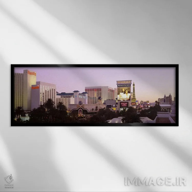 تابلو غروب، لاس وگاس، نوادا اثر پانورامیک ایمجز (استودیو عکاسی عریض) - نمای قابدار مشکی