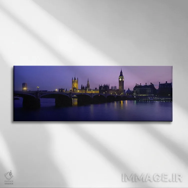 تابلو London, England, United Kingdom,کاخ وستمینستر نورانی (۱)، لندن، انگلستان، بریتانیا اثر پانورامیک ایمجز (استودیو عکاسی عریض) - نمای روبهرو روی دیوار