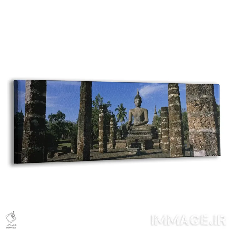 تابلو Sukhothai, Thailand,مجسمه بودا در معبد، وات مها‌تات، سوخوتای، تایلند اثر پانورامیک ایمجز (استودیو عکاسی عریض) - نمای پرسپکتیو محصول