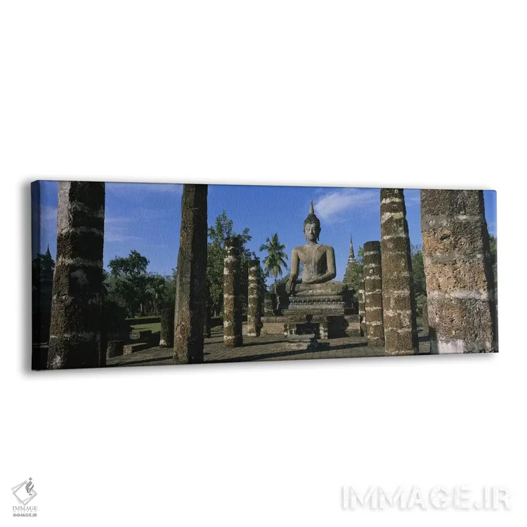 تابلو Sukhothai, Thailand,مجسمه بودا در معبد، وات مهاتات، سوخوتای، تایلند اثر پانورامیک ایمجز (استودیو عکاسی عریض) - نمای پرسپکتیو محصول
