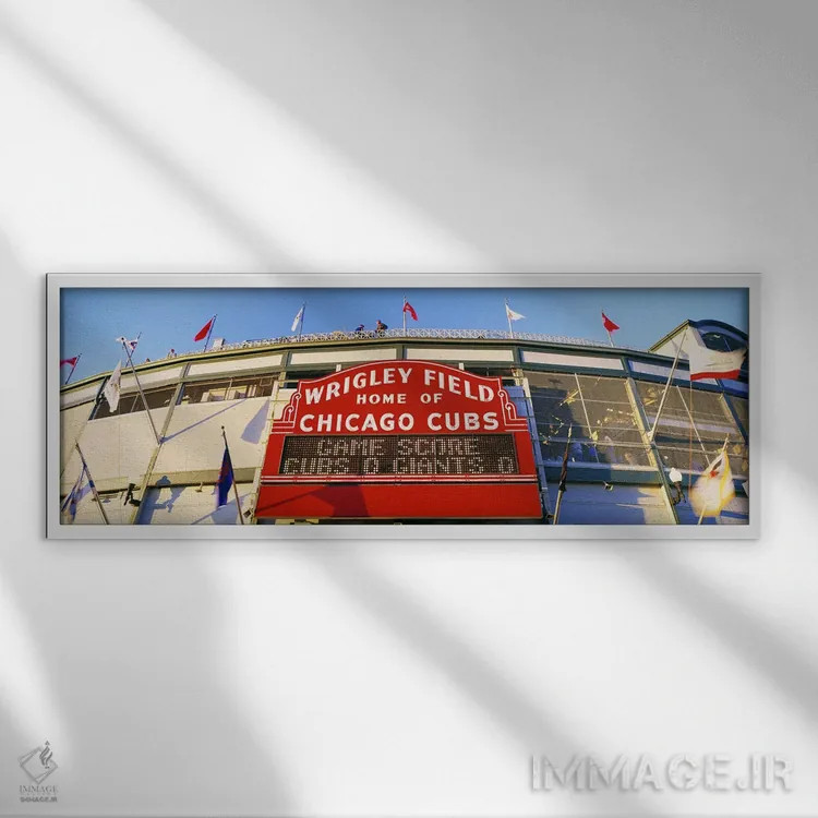 تابلو Chicago, Cubs, baseball,آمریکا، ایلینوی، شیکاگو، کابز، بیسبال اثر پانورامیک ایمجز (استودیو عکاسی عریض) - نمای قابدار سفید