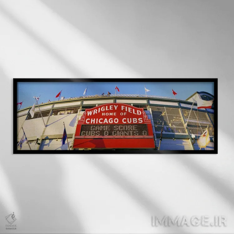 تابلو Chicago, Cubs, baseball,آمریکا، ایلینوی، شیکاگو، کابز، بیسبال اثر پانورامیک ایمجز (استودیو عکاسی عریض) - نمای قابدار مشکی