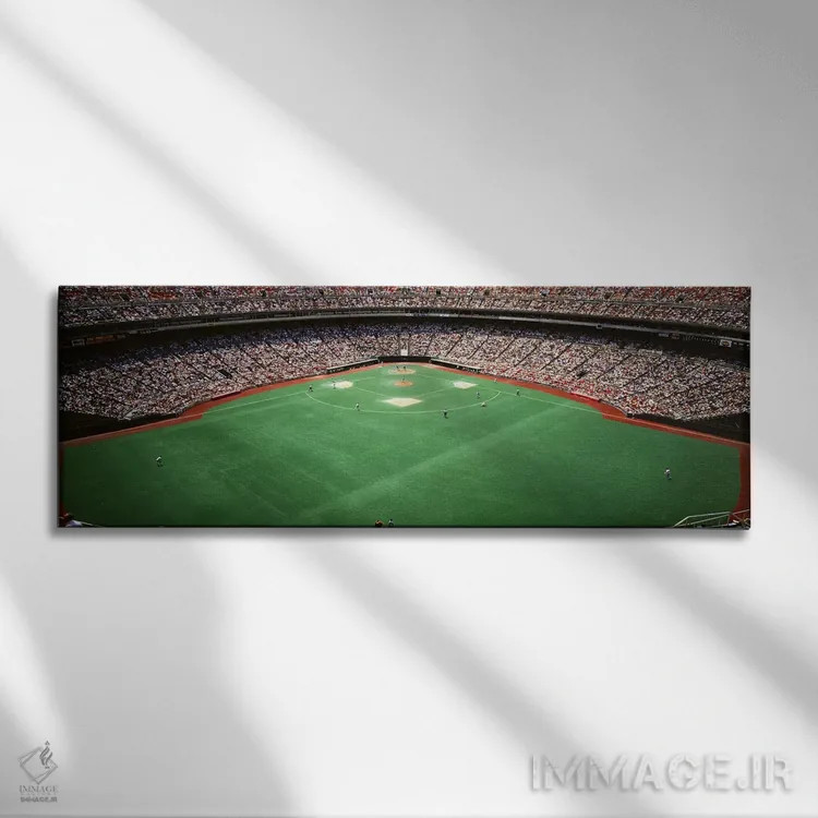 تابلو Veterans Stadium, Philadelphia, Pennsylvania, USA #2,تماشاگر در حال تماشای بازی بیسبال، ورزشگاه وترنز، فیلادلفیا، پنسیلوانیا، آمریکا (۲) اثر پانورامیک ایمجز (استودیو عکاسی عریض) - نمای روبهرو روی دیوار