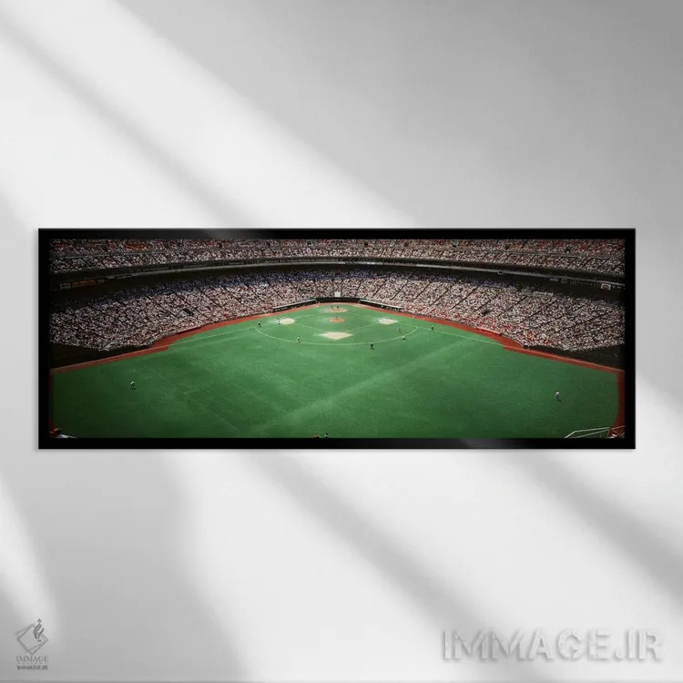 تابلو Veterans Stadium, Philadelphia, Pennsylvania, USA #2,تماشاگر در حال تماشای بازی بیسبال، ورزشگاه وترنز، فیلادلفیا، پنسیلوانیا، آمریکا (۲) اثر پانورامیک ایمجز (استودیو عکاسی عریض) - نمای قابدار مشکی