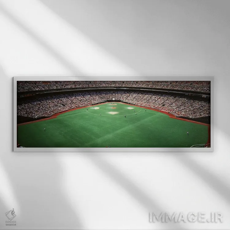 تابلو Veterans Stadium, Philadelphia, Pennsylvania, USA #2,تماشاگر در حال تماشای بازی بیسبال، ورزشگاه وترنز، فیلادلفیا، پنسیلوانیا، آمریکا (۲) اثر پانورامیک ایمجز (استودیو عکاسی عریض) - نمای قابدار سفید