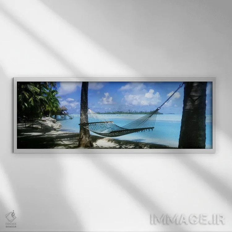 تابلو جزایر کوک، جنوب اقیانوس آرام اثر پانورامیک ایمجز (استودیو عکاسی عریض) - نمای قابدار سفید