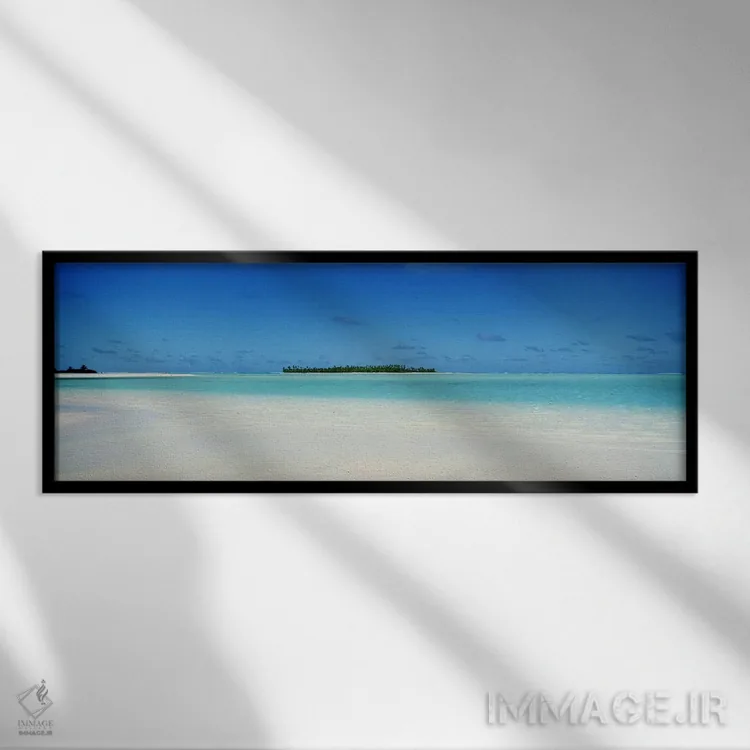 تابلو Cook Islands,منظره آرام دریا، جزایر کوک اثر پانورامیک ایمجز (استودیو عکاسی عریض) - نمای قابدار مشکی