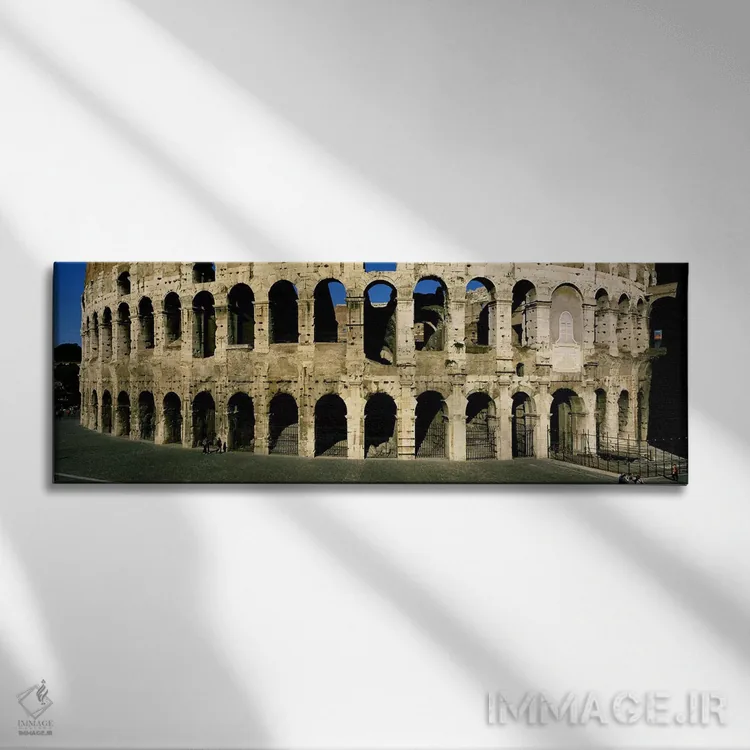 تابلو کولوسئوم رم ایتالیا اثر پانورامیک ایمجز (استودیو عکاسی عریض) - نمای روبهرو روی دیوار