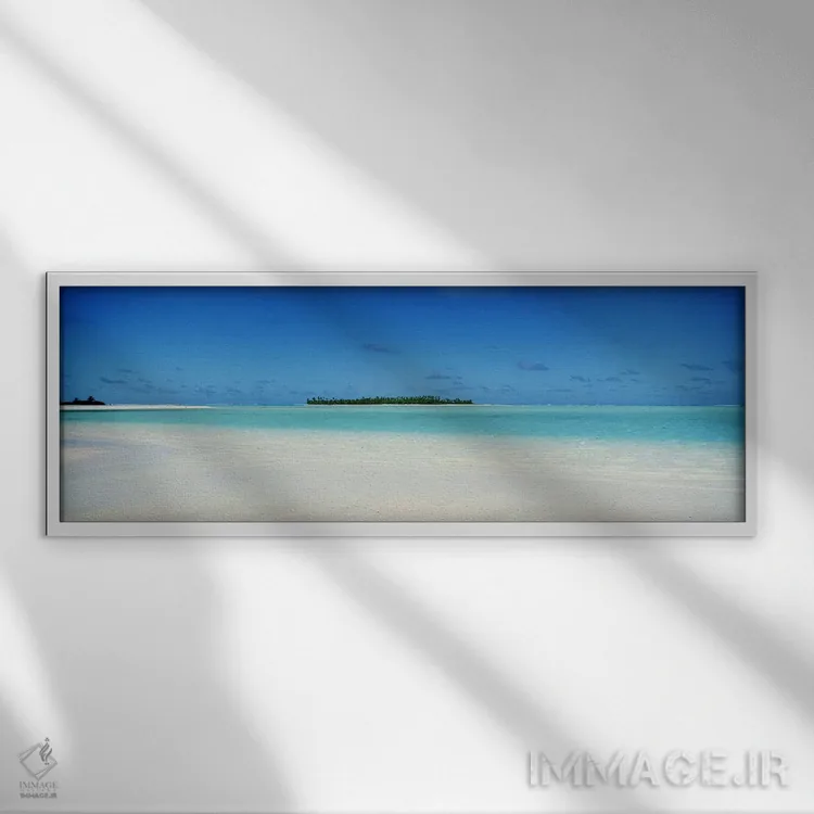 تابلو Cook Islands,منظره آرام دریا، جزایر کوک اثر پانورامیک ایمجز (استودیو عکاسی عریض) - نمای قابدار سفید