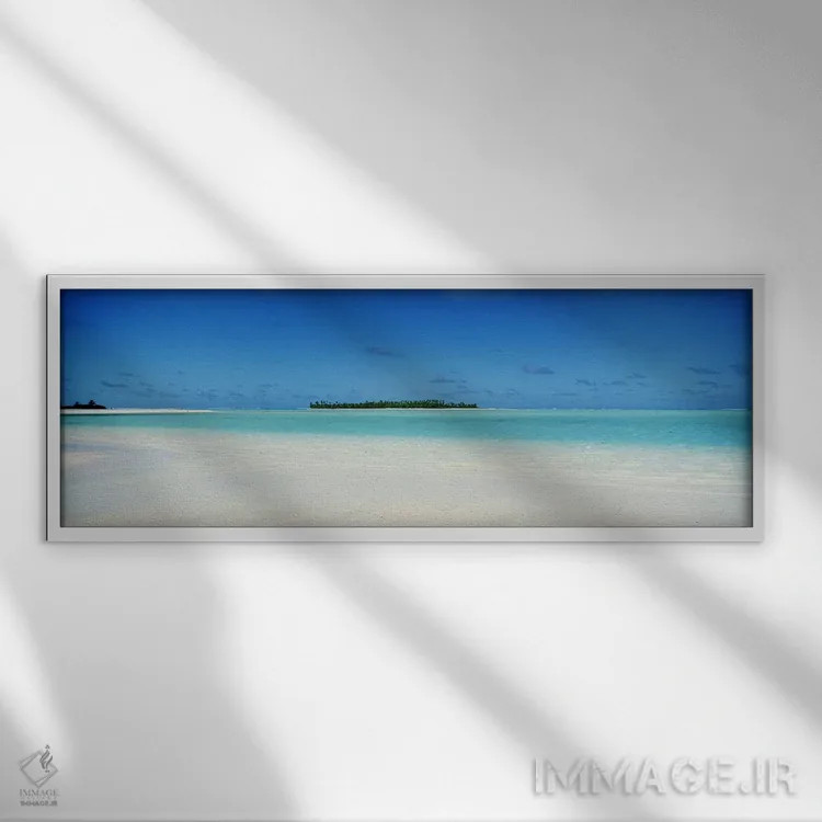 تابلو Cook Islands,منظره آرام دریا، جزایر کوک اثر پانورامیک ایمجز (استودیو عکاسی عریض) - نمای قابدار سفید