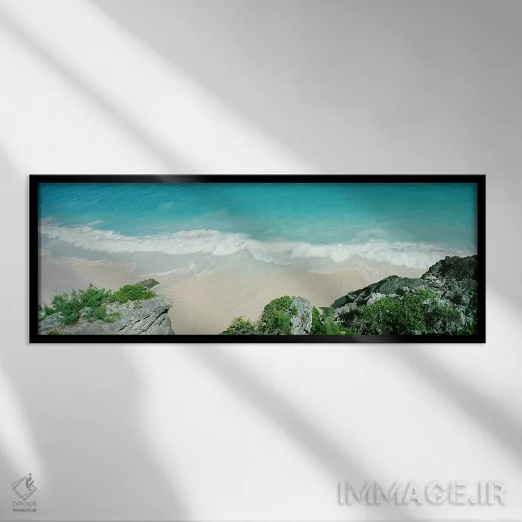 تابلو Bermuda,موج فروکشکننده، برمودا اثر پانورامیک ایمجز (استودیو عکاسی عریض) - نمای قابدار مشکی