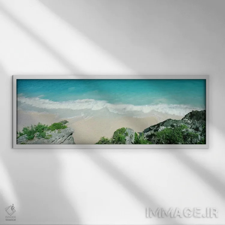 تابلو Bermuda,موج فروکشکننده، برمودا اثر پانورامیک ایمجز (استودیو عکاسی عریض) - نمای قابدار سفید