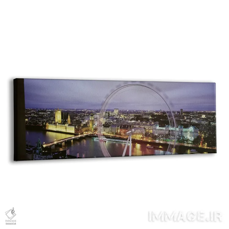 تابلو London, England, United Kingdom,نمای زاویهبالا از شهر وستمینستر با چرخ و فلک چرخان لندن (چشم لندن)، انگلستان اثر پانورامیک ایمجز (استودیو عکاسی عریض) - نمای پرسپکتیو محصول