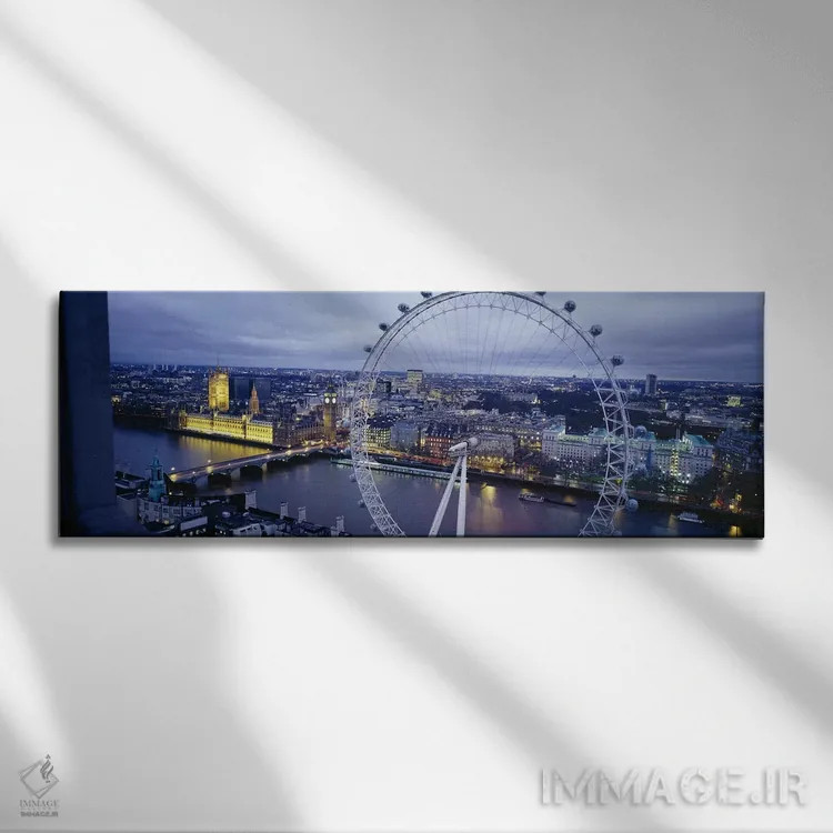 تابلو London, England, United Kingdom,چرخ و فلک لندن (چشم لندن)، لندن، انگلستان، بریتانیا اثر پانورامیک ایمجز (استودیو عکاسی عریض) - نمای روبهرو روی دیوار