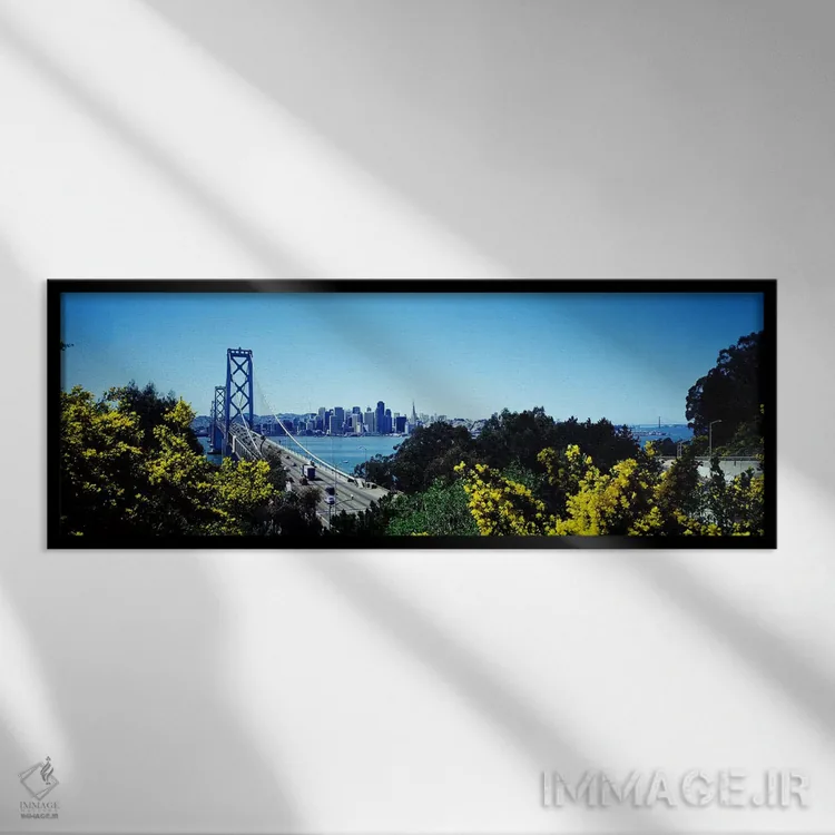 تابلو San Francisco, California, USA,پل بی در سانفرانسیسکو، کالیفرنیا، آمریکا اثر پانورامیک ایمجز (استودیو عکاسی عریض) - نمای قابدار مشکی