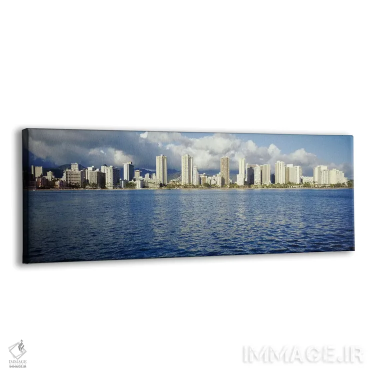 تابلو Honolulu, Oahu, Hawaii, USA,ساختمانهای کنار آب، هونولولو، اوآهو، هاوایی، آمریکا اثر پانورامیک ایمجز (استودیو عکاسی عریض) - نمای پرسپکتیو محصول