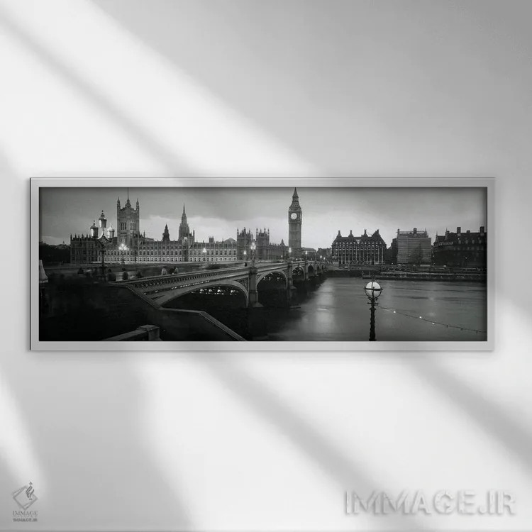 تابلو London, England, United Kingdom,پل وستمینستر، لندن، انگلستان اثر پانورامیک ایمجز (استودیو عکاسی عریض) - نمای قابدار سفید