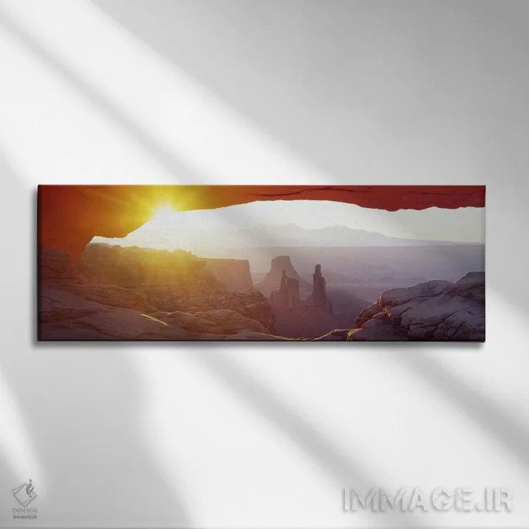 تابلو Canyonlands National Park, Utah, USA,منظر طلوع آفتاب از میان طاق مسا، پارک ملی کنیونلندز، یوتا، آمریکا اثر پانورامیک ایمجز (استودیو عکاسی عریض) - نمای روبهرو روی دیوار
