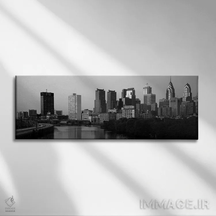 تابلو Philadelphia, Pennsylvania, USA,رودخانهای که از میان شهر میگذرد، رود شیلکیل، فیلادلفیا، پنسیلوانیا، آمریکا اثر پانورامیک ایمجز (استودیو عکاسی عریض) - نمای روبهرو روی دیوار