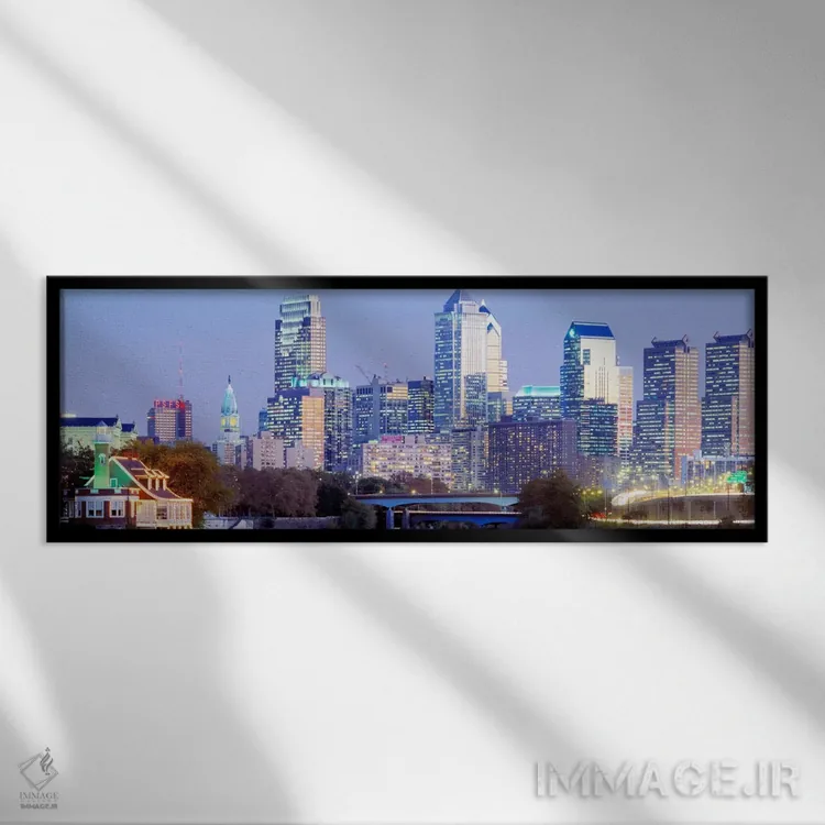 تابلو فیلادلفیا، پنسیلوانیا، آمریکا اثر پانورامیک ایمجز (استودیو عکاسی عریض) - نمای قابدار مشکی