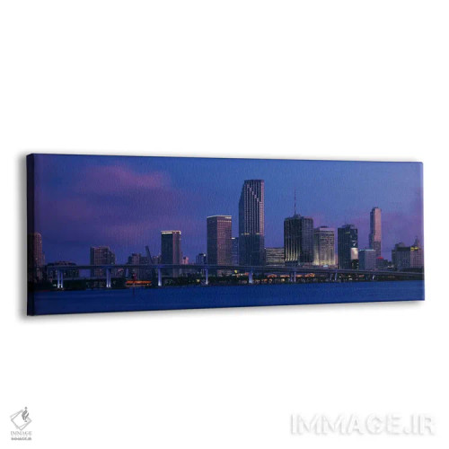 تابلو Miami, Florida, USA,ساختمانهای کنار آب، میامی، فلوریدا، آمریکا اثر پانورامیک ایمجز (استودیو عکاسی عریض) - نمای پرسپکتیو محصول