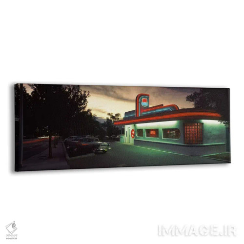 تابلو Route 66, Albuquerque, Bernalillo County, New Mexico, USA,رستوران ۶۶ روشنشده، جاده ۶۶، آلبوکرکی، شهرستان برنالیو، نیومکزیکو، آمریکا اثر پانورامیک ایمجز (استودیو عکاسی عریض) - نمای پرسپکتیو محصول