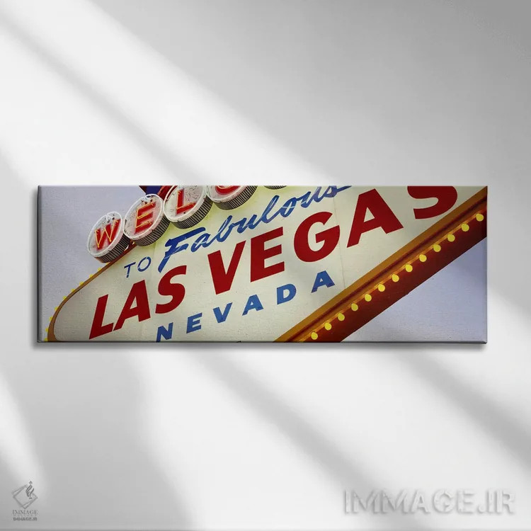 تابلو Las Vegas, Nevada, USA,نمای نزدیک از تابلوی خوشآمدگویی، لاس وگاس، نوادا، آمریکا اثر پانورامیک ایمجز (استودیو عکاسی عریض) - نمای روبهرو روی دیوار