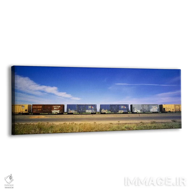 تابلو واگنهای قطار باری، کالیفرنیا اثر پانورامیک ایمجز (استودیو عکاسی عریض) - نمای پرسپکتیو محصول