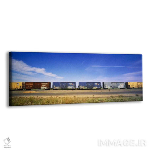 تابلو واگنهای قطار باری، کالیفرنیا اثر پانورامیک ایمجز (استودیو عکاسی عریض) - نمای پرسپکتیو محصول