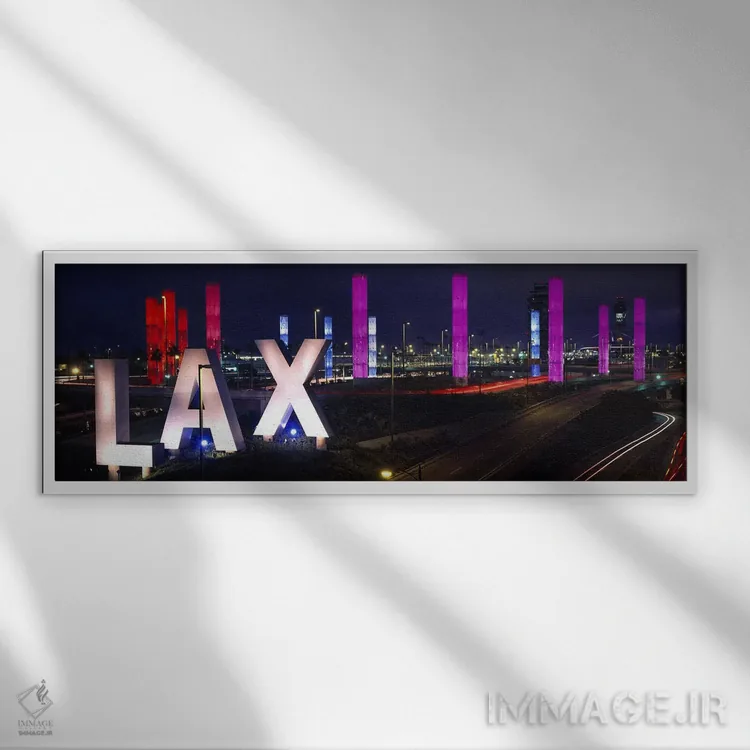 تابلو فرودگاه بینالمللی لسآنجلس، لسآنجلس، کالیفرنیا اثر پانورامیک ایمجز (استودیو عکاسی عریض) - نمای قابدار سفید