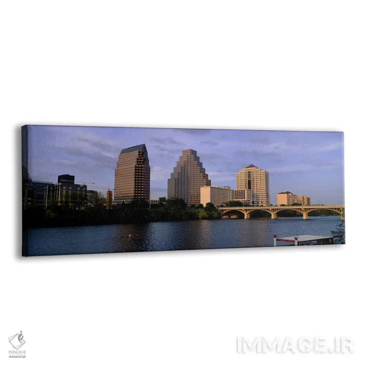 تابلو Congress Avenue Bridge, Austin, Texas, USA,پل بر روی رودخانه، پل کنگره، آستین، تگزاس، آمریکا اثر پانورامیک ایمجز (استودیو عکاسی عریض) - نمای پرسپکتیو محصول