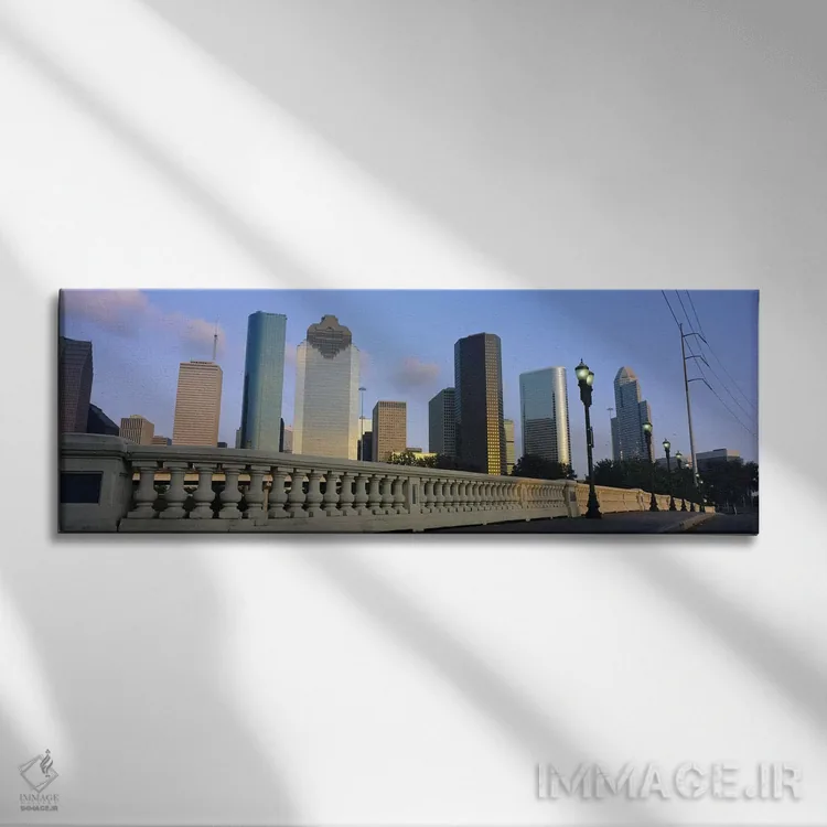 تابلو Houston, Texas, USA,نمای زاویه پایین از ساختمانها، هیوستون، تگزاس، آمریکا اثر پانورامیک ایمجز (استودیو عکاسی عریض) - نمای روبهرو روی دیوار